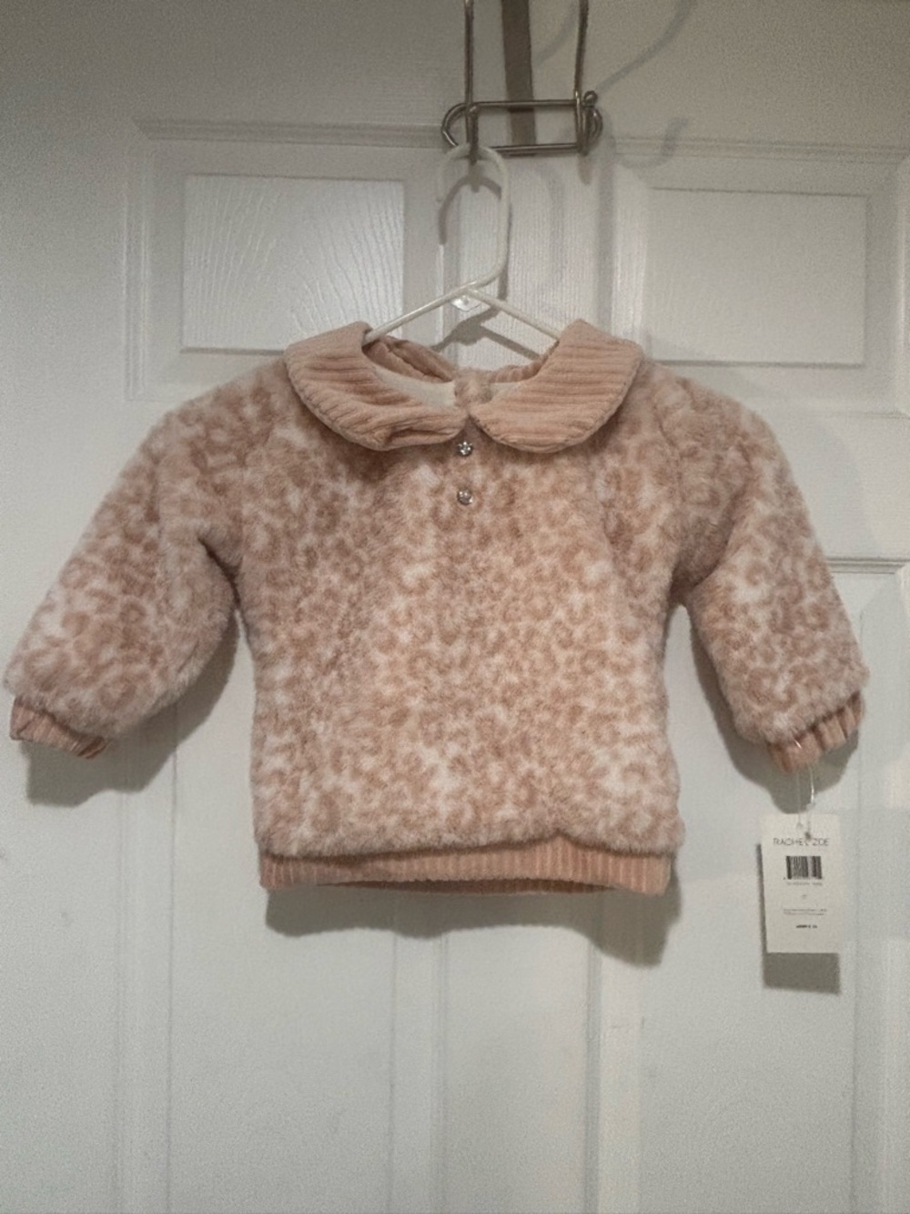 RACHEL ZOE NWT Toddler Plush Leopard-Print Pullover Top - Blush